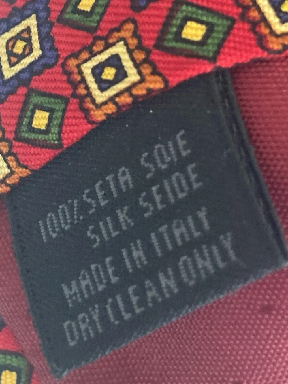 Frank Stella N.Y Classic Men's Red Geometric Silk Tie